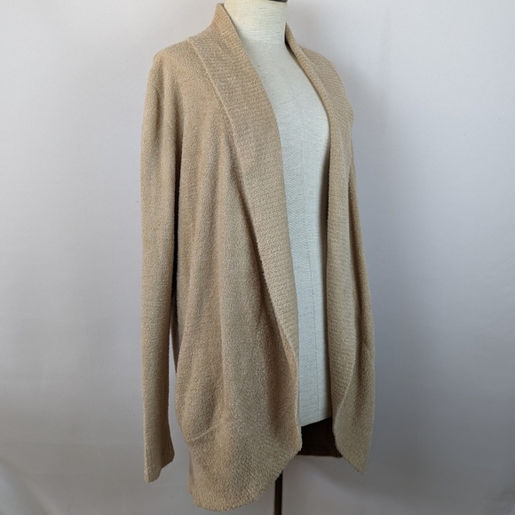Barefoot Dreams Circle Cardigan CozyChic Lite Shawl Collar Soft Camel L/XL NWT - Picture 4 of 13